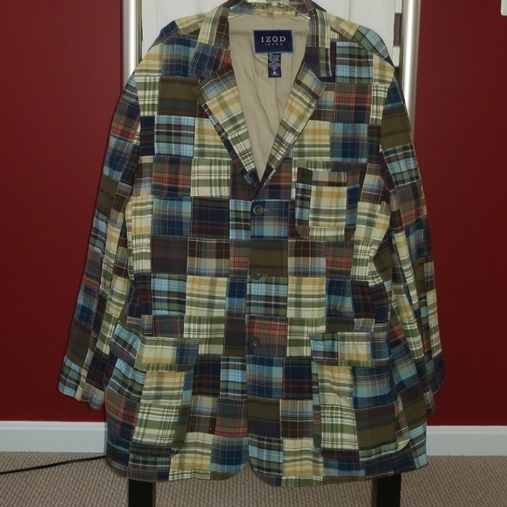 Izod Jeans patchwork mens blazer